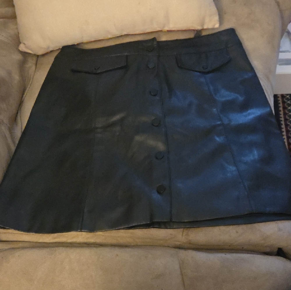 Divided Black Button-Up Mini Skirt